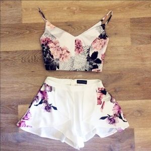 Keepsake Floral White Crop Top
